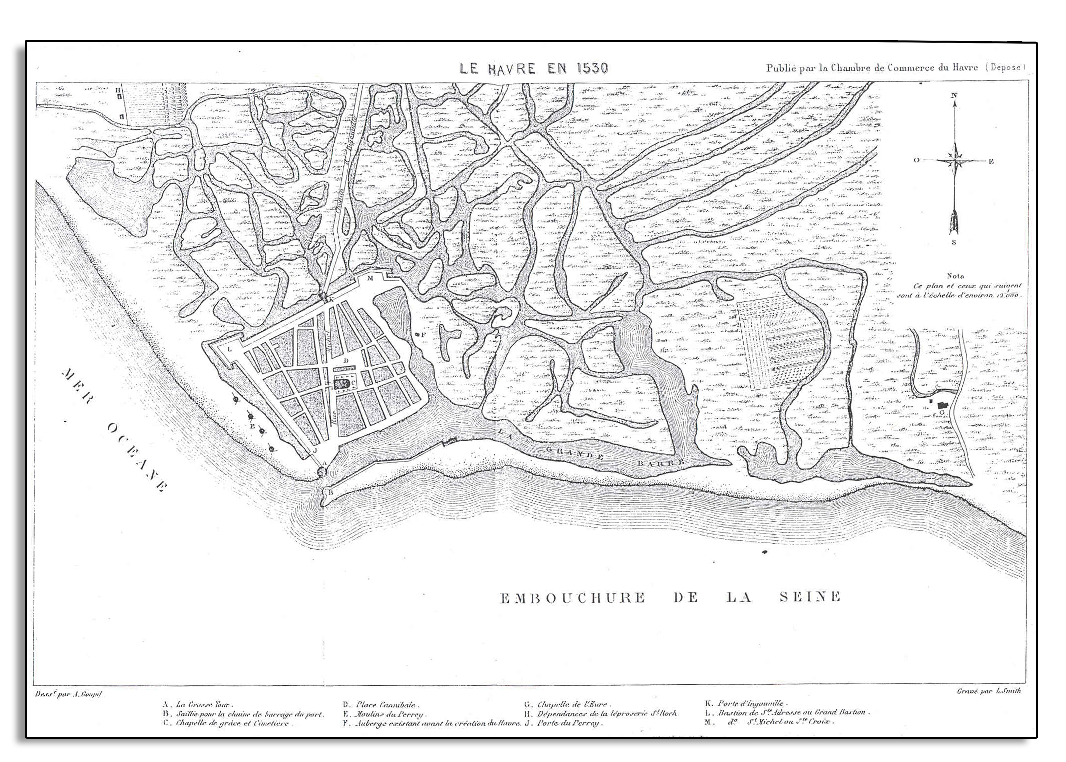 Plan du port du Havre en 1530
