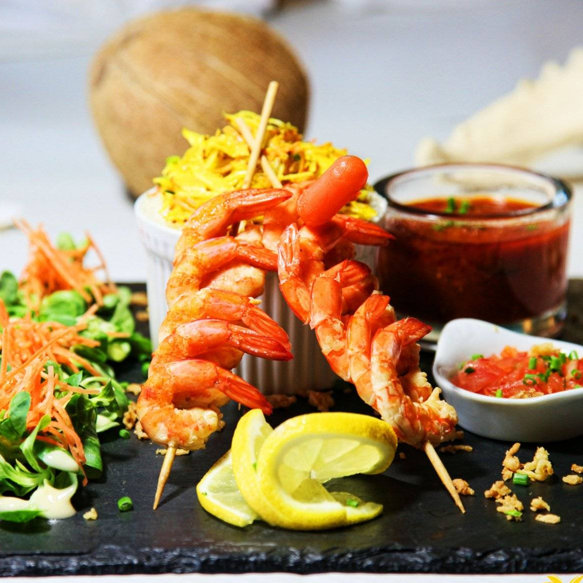 Duchesse de crevette au Saveurs Ile Maurice sur les quais au Havre