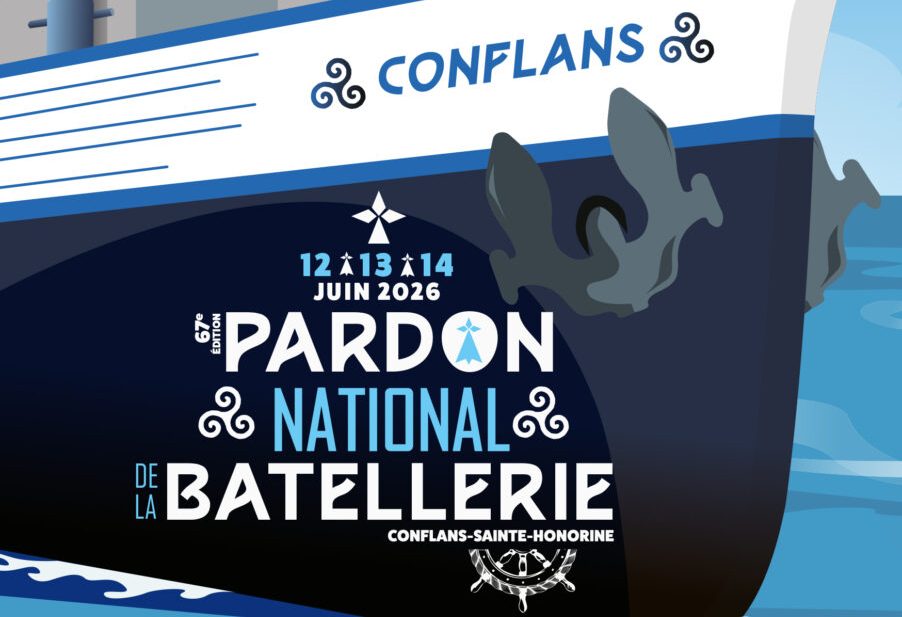 Affiche de l'événement du Pardon national de la Batellerie organisée à Conflans-Sainte-Honorine en 2026.