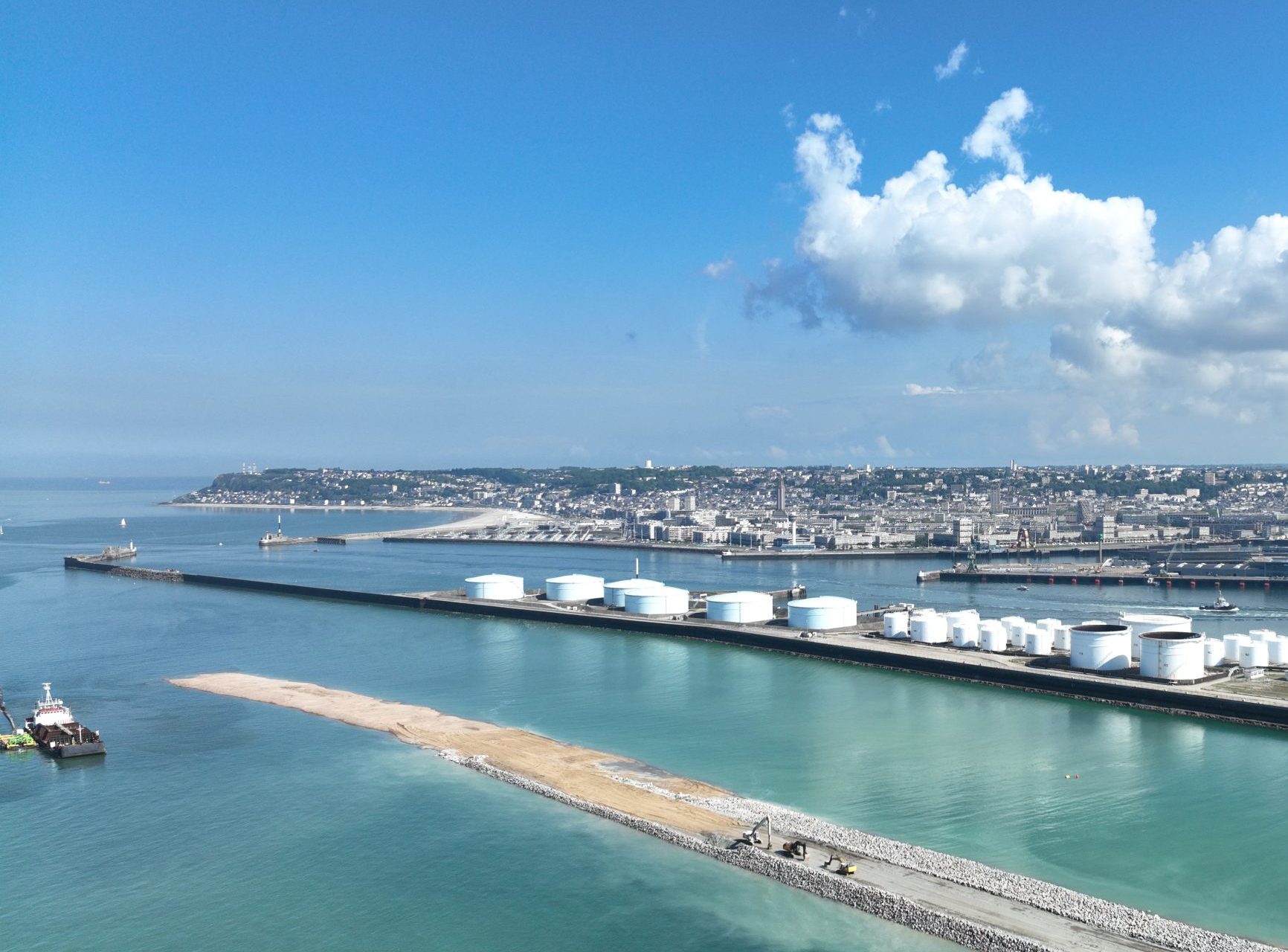 Vue aérienne sur le chantier de la chatière