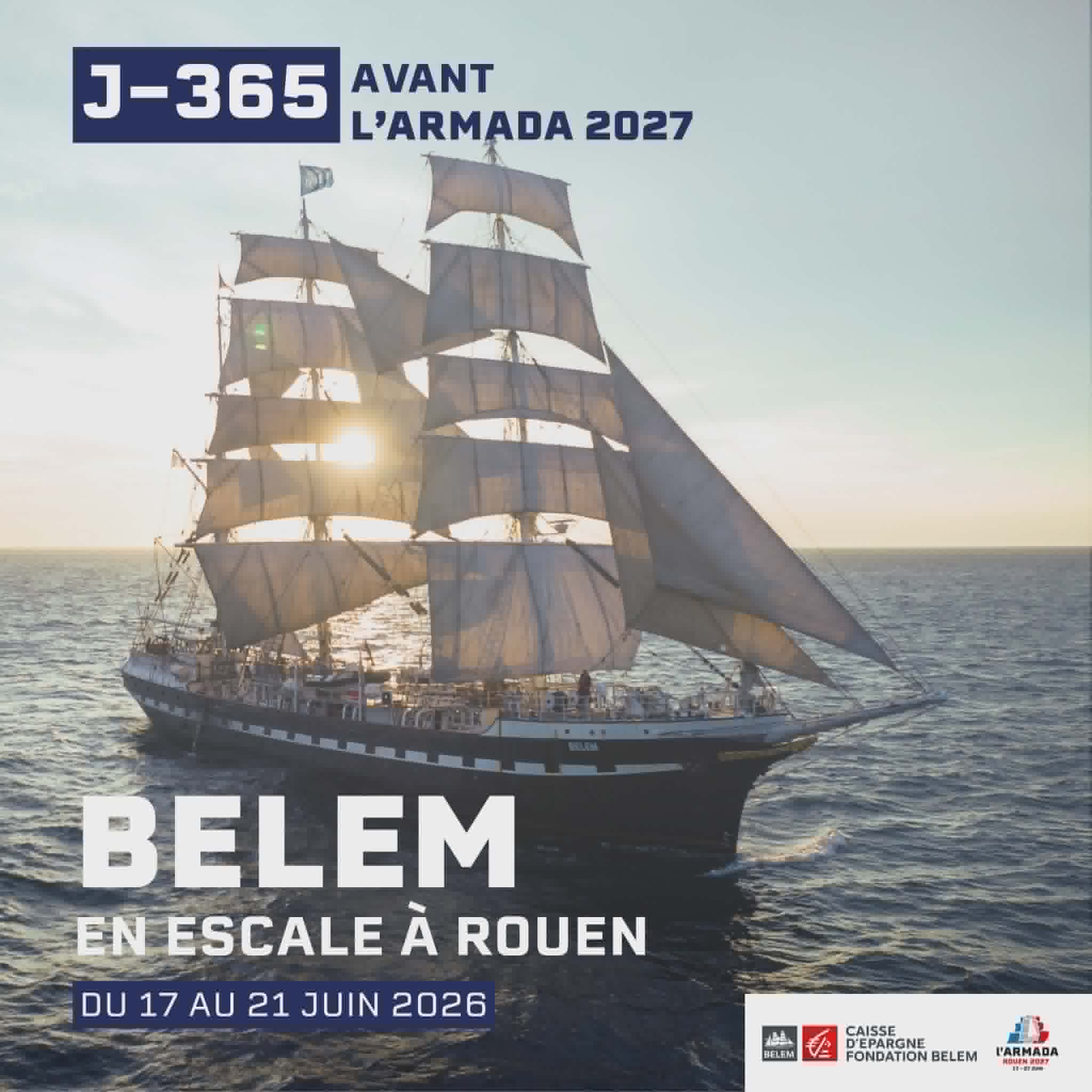 Visuel escale du Belem sur les quais de Rouen